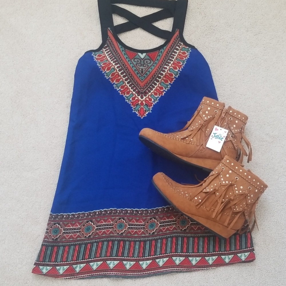Band of Gypsies tribal dress with decorative back!